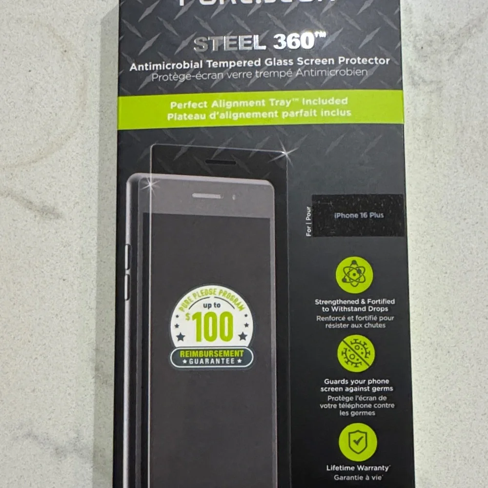 Antimicrobial Tempered Glass Screen Protector - Black